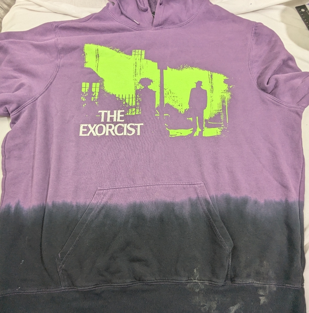 The Exorcist Hoodie Gradient Purple With Movie Graphic On Front & Sleeve 2XL